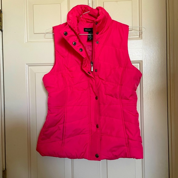 New York & Company Jackets & Blazers - Hot pink puffer vest